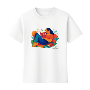 Polera 100% algodón con frase lector para amantes de los libros