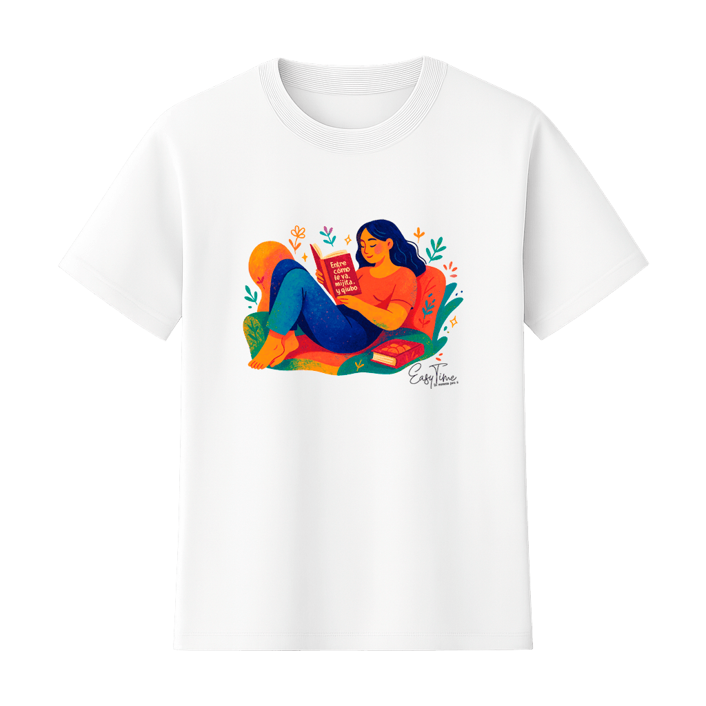 Polera 100% algodón con frase lector para amantes de los libros